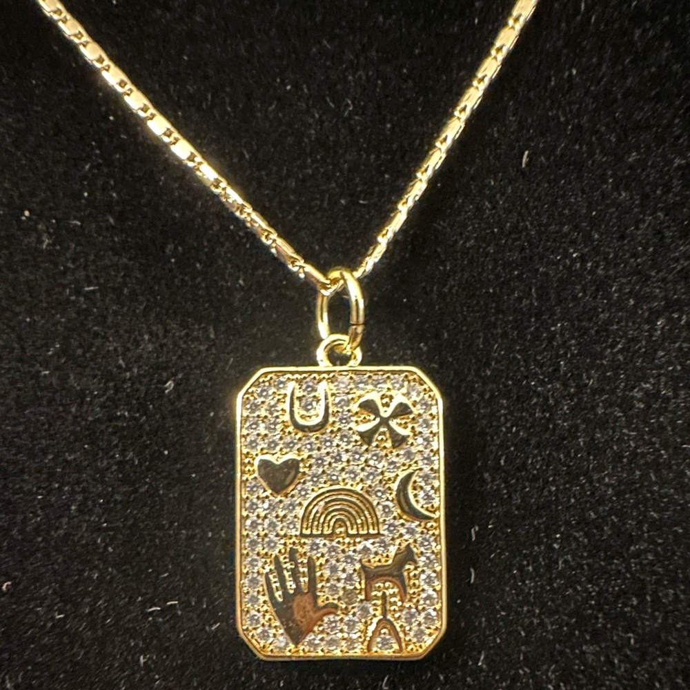 Lucky charm card pendant and necklace - Picture 2 of 8